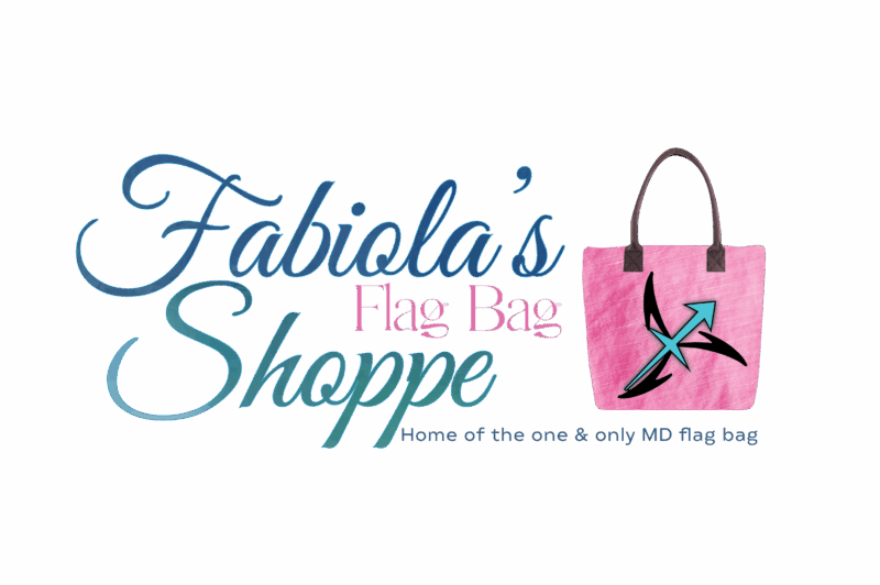Fabiola's Flag Bag Shoppe logo, home of the Maryland flag bag
